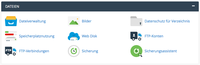 cPanel Dateien 