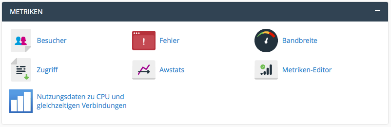 cPanel Metriken und Statistiken  